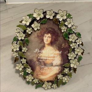 Crystal enamel floral picture frame 4x5 inches
